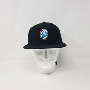 Malbon Golf x The Grateful Dead Stealie Logo Snapback Hat Cap Rainy Day Black